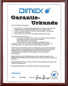 Garantie Urkunde 证书-DIMEX